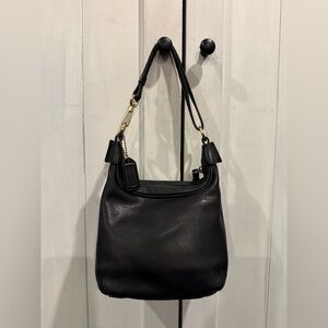 Coach Black Leather Hobo Bag.